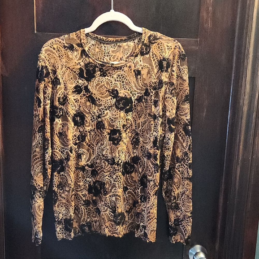 Elegant Floral Lace-look Women's Top